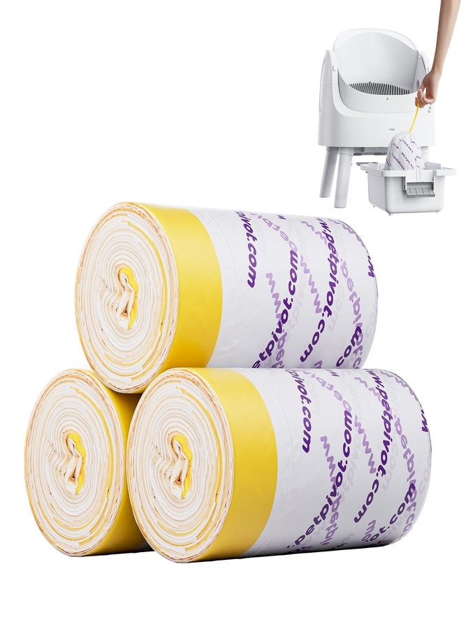 PetPivot Litter Box Liners for AutoScooper 11 Open Top Self Cleaning Litter Box, 3 Rolls 60 pcs