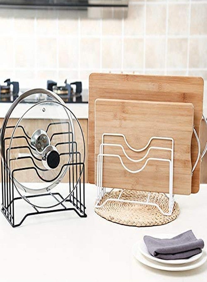 PARVY 4 Slot Pan Cover Storage Rack Plate Pot Lid Rack Cutting Board Organizer for Kitchen Pantry and Counter top - Bake ware and Kitchenware Cabinet (1 Pcs) (Color : Black) - Image 5