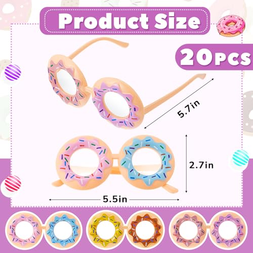 Copkim Donut Sunglasses for Kids Funny Donut Novelty Glasses for Party Decor Photo Booth Props Christmas party Gifts(20 Pairs) - Image 2