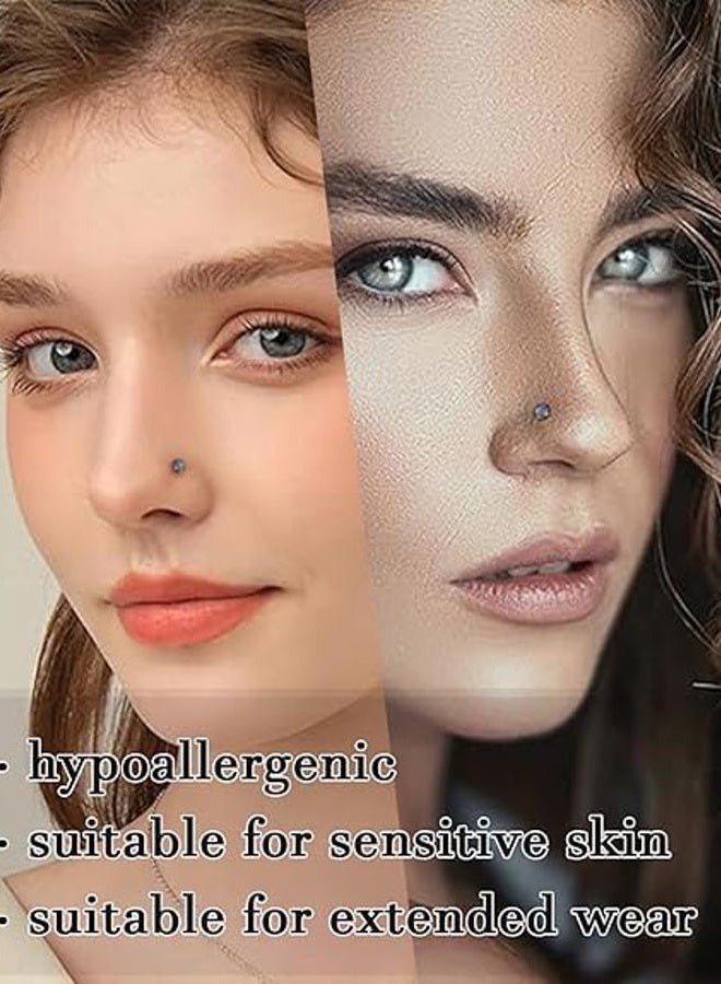 GingYing 8Pcs 20G Nose Studs for Women Men, Hypoallergenic 316L Surgical Steel with Sparkling Cubic Zirconia (1.5-2-2.5-3mm) Screw and Corkscrew Nose Piercings Studs for Daily Comfort and Style, 20G, Stainless - Image 5