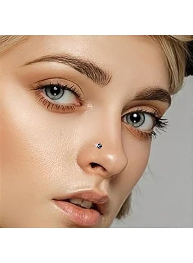 GingYing 8Pcs 20G Nose Studs for Women Men, Hypoallergenic 316L Surgical Steel with Sparkling Cubic Zirconia (1.5-2-2.5-3mm) Screw and Corkscrew Nose Piercings Studs for Daily Comfort and Style, 20G, Stainless - Image 4