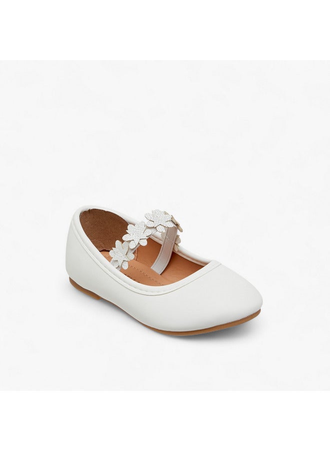 Flora Bella By Shoexpress Girls Floral Accent Ballerina Shoes with Elasticated Strap  - Image 2