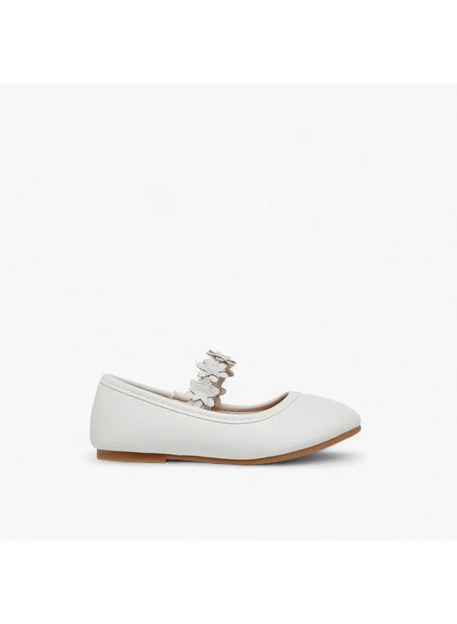 فلورا بيلا من شو إكسبرس حذاء باليرينا بناتي بزخارف زهور وحزام مطاطي