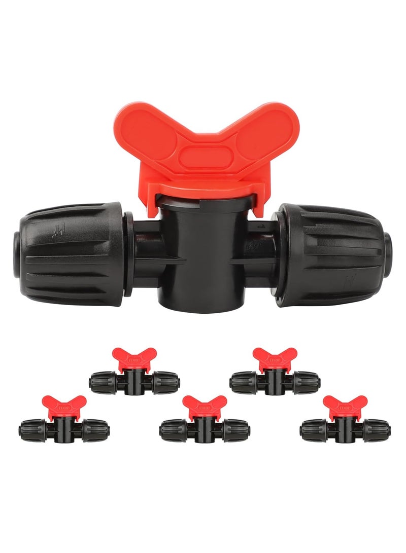 general 6 Packs 5/16” Drip Irrigation Shut Off Valve, In-Line Barbed Locking Valve for 5/16 Inch Tubing, Water Flow Control for Garden, Greenhouse, Raised Bed Systems - Image 1