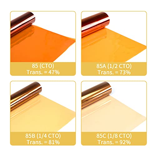 Meking 16x20 inches Lighting Gels CTO Photo Lights Gel Filters Transparent Color Correction Light Sheets for Photography Red Head Strobe Flashlight (Orange) - Image 5
