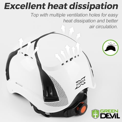 GREEN DEVIL X-Armor Series Hard Hat Vented ABS Work Hardhat for Men Women ANSI Z89.1 Approved Cascos De Construccion Safety Helmet Ideal for Industrial & Construction - Image 3