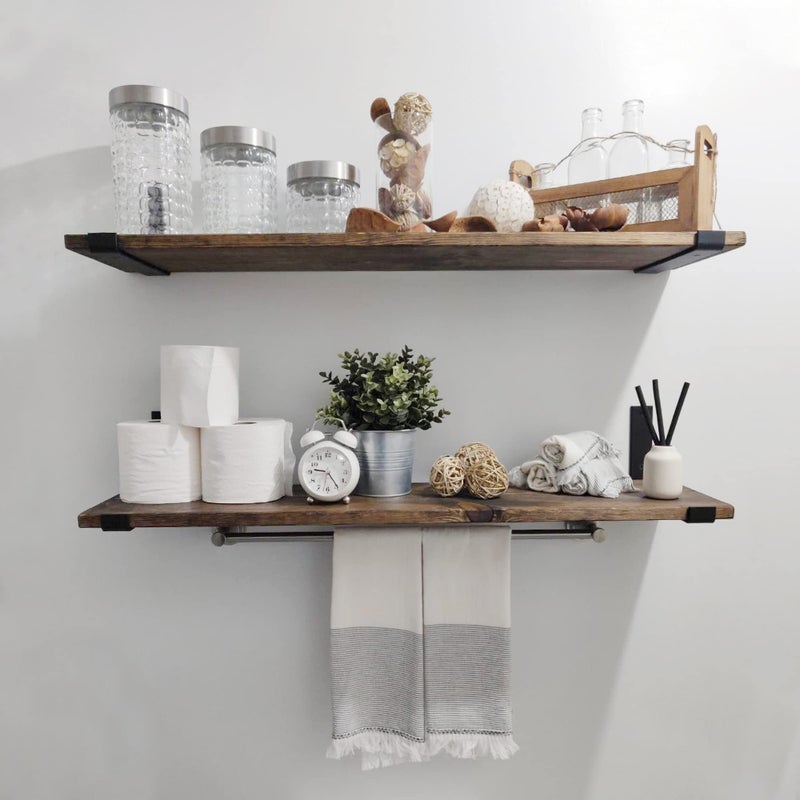 Home Master Hardware 4 Pack Shelf Brackets, Heavy Duty 9 Inch J Shelf Bracket with Lip, Industrial Wall-Mounted Floating Supports for 8.8" Wide Lumber Board, Matte Black, HOME MASTER HARDWARE - Image 5
