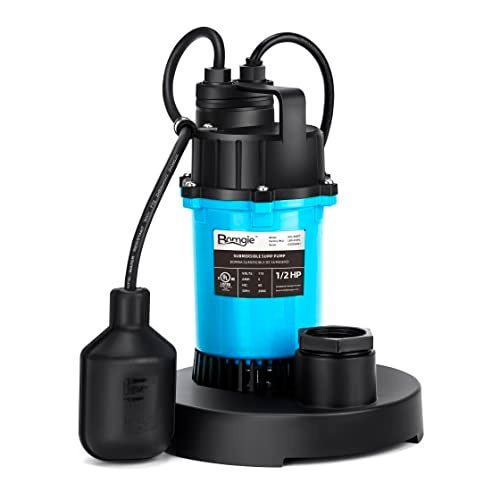 BOMGIE 1/2HP Sump Pump 2980GPH Submersible Water Pump with Automatic Float Switch, Clean/Dirty Water Utility Pump for Pool Draining, Basement Flooding, Irrigation with 10ft Power Cord - Image 1