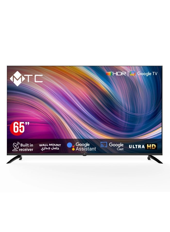 إم تي سي شاشة 65 بوصة GOOGLE  TV سمارت MT65UH450GO-UHD