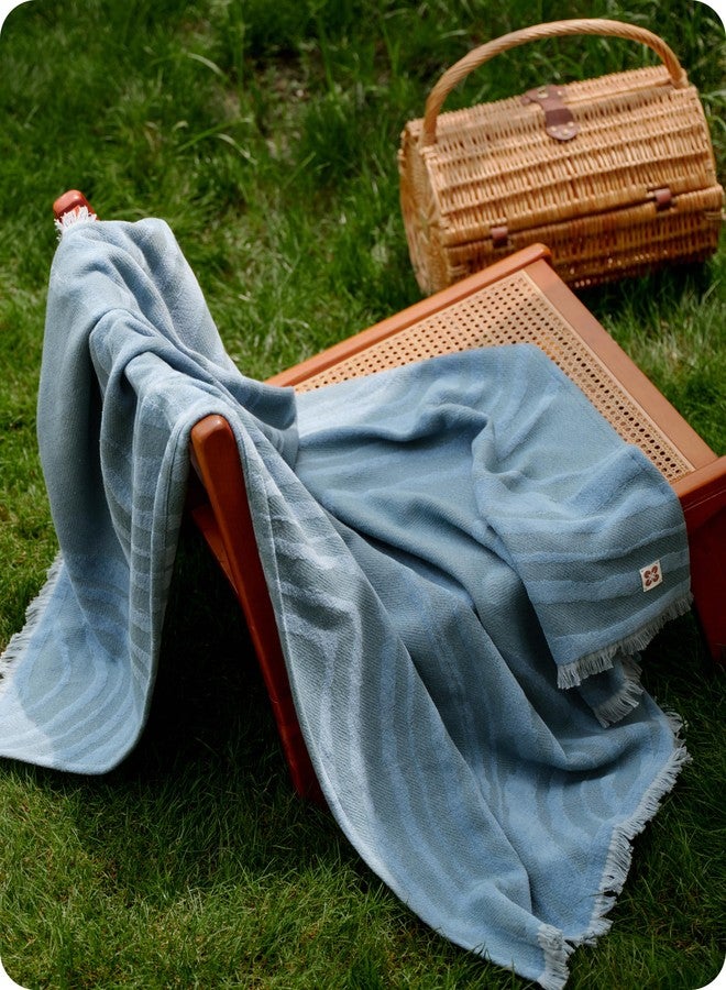 Bedsure 100% Cotton Throw Blanket for Couch - Chenille Woven Textured Blanket Gifts for Women, Cozy and Soft for All Seasons, Home Decor Boho Throw for Bed, Sofa, Tapestry, 50x60 Inches - Image 1