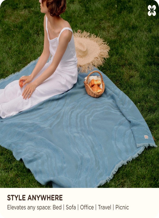 Bedsure 100% Cotton Throw Blanket for Couch - Chenille Woven Textured Blanket Gifts for Women, Cozy and Soft for All Seasons, Home Decor Boho Throw for Bed, Sofa, Tapestry, 50x60 Inches - Image 5