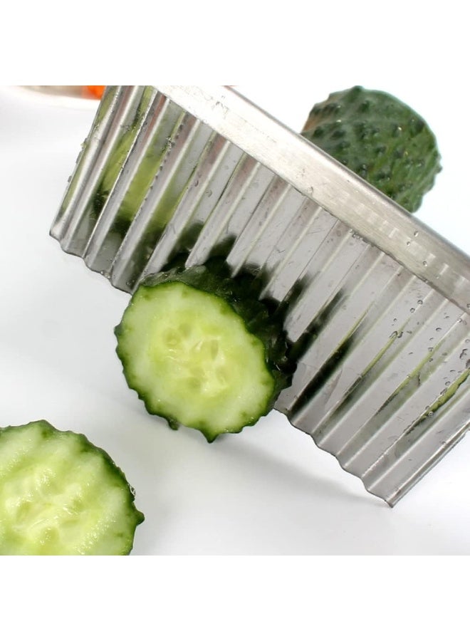 Crinkle Cut Vegetable & Fruit Knife – Wavy Stainless Steel Blade French Fry and Salad Cutter – Decorative Potato Slicer for Home Kitchen Use - Image 3