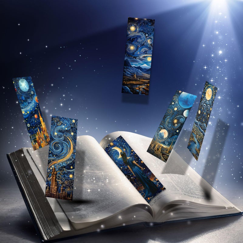 Anseal 12 PCS Celestial Bookmark, Bookmarks for Book Lovers, Bulk Bookmarks for Men, Unique Book Mark for Reading for Boys, Girls, Students, Classroom Gifts, School Prize, Reading Present - Image 5