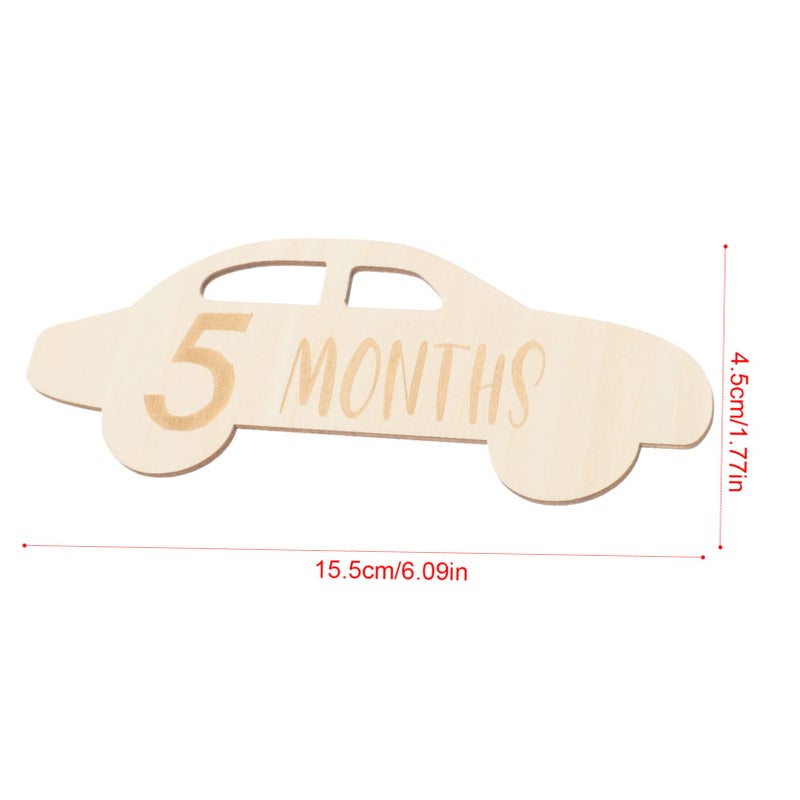 13pcs Wooden Baby Growth Photo Props Cards For Newborn First Year Milestones Tracking - Image 3