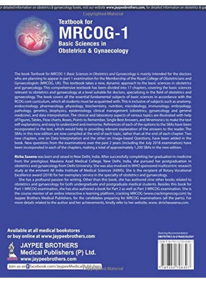 Textbook for MRCOG-1: Basic Sciences in Obstetrics & Gynaecology  - Image 2