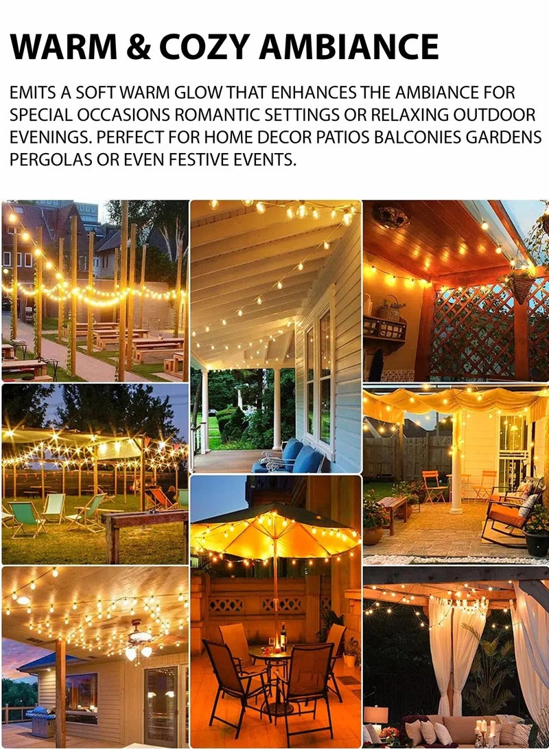 توشيونيكس سلسلة إضاءة LED خارجية بطول 4.30 متر، مزودة بـ 12 مصباحًا كرويًا مقاومًا للكسر، مقاومة للماء بمعيار IP44، إضاءة زخرفية موفرة للطاقة للحديقة، والفناء الخلفي، والشرفة، وحفلات الزفاف والمناسبات، ومهرجان ديوالي، والأعياد، واحتفالات رأس السنة الجديدة. - Image 5