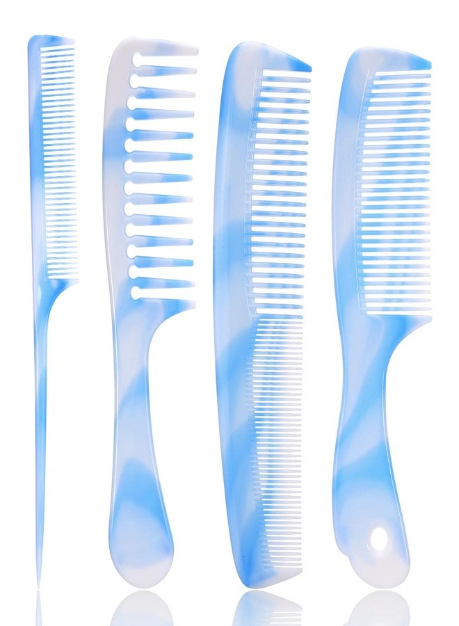 Qulkws 4 Pcs Wide Tooth Comb Hair Combs Set for Women Men Fine Tooth Combs Rat Tail Comb Dual Purpose Hair Styling Tool for Braiding Cutting Detangling Barber - Image 1