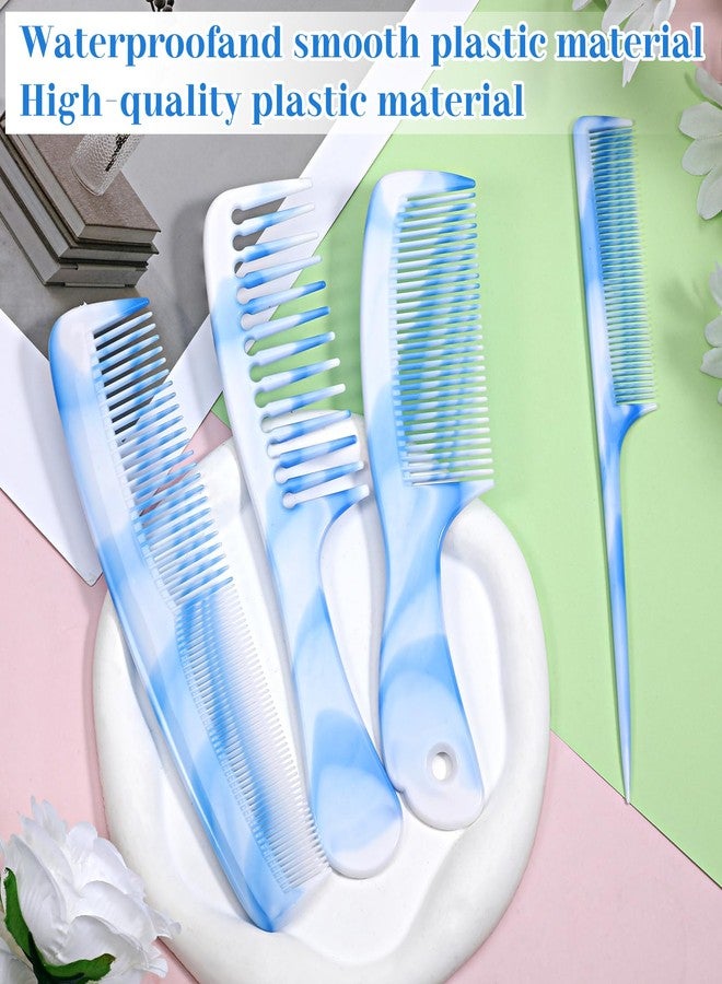 Qulkws 4 Pcs Wide Tooth Comb Hair Combs Set for Women Men Fine Tooth Combs Rat Tail Comb Dual Purpose Hair Styling Tool for Braiding Cutting Detangling Barber - Image 5