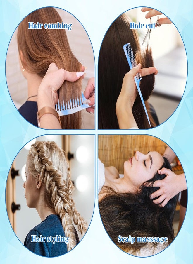 Qulkws 4 Pcs Wide Tooth Comb Hair Combs Set for Women Men Fine Tooth Combs Rat Tail Comb Dual Purpose Hair Styling Tool for Braiding Cutting Detangling Barber - Image 4