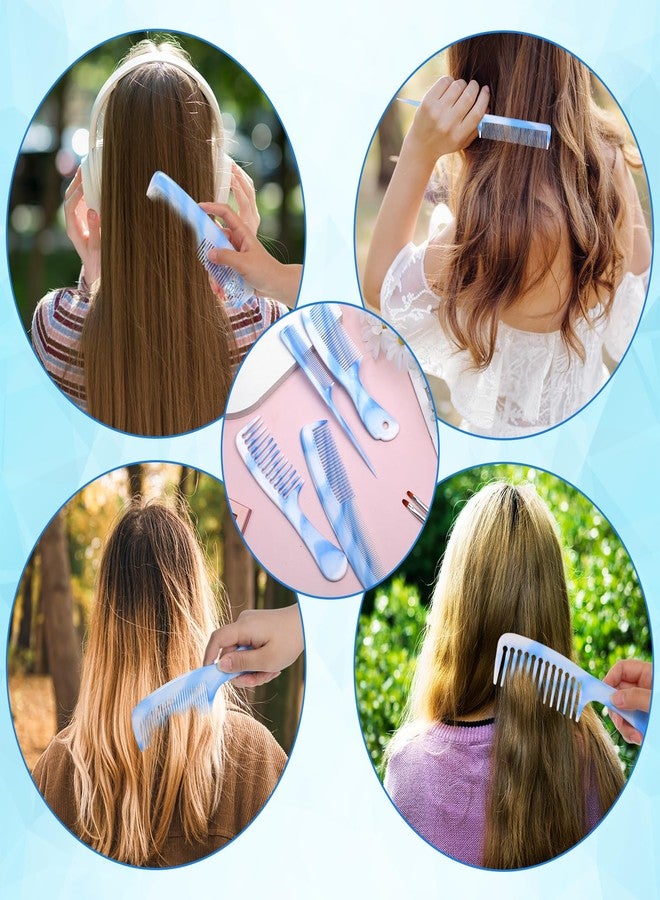 Qulkws 4 Pcs Wide Tooth Comb Hair Combs Set for Women Men Fine Tooth Combs Rat Tail Comb Dual Purpose Hair Styling Tool for Braiding Cutting Detangling Barber - Image 2