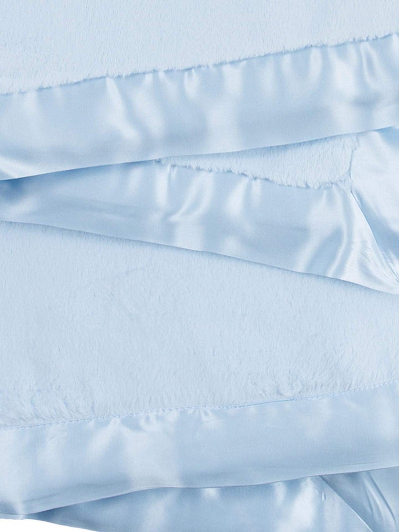 Little Giraffe Chenille Throw Blanket - At Home Soft Throw Blanket for Couch - Luxe Faux Fur Throw Blanket with Satin Trim - 45 x 59" - Flax - Image 3