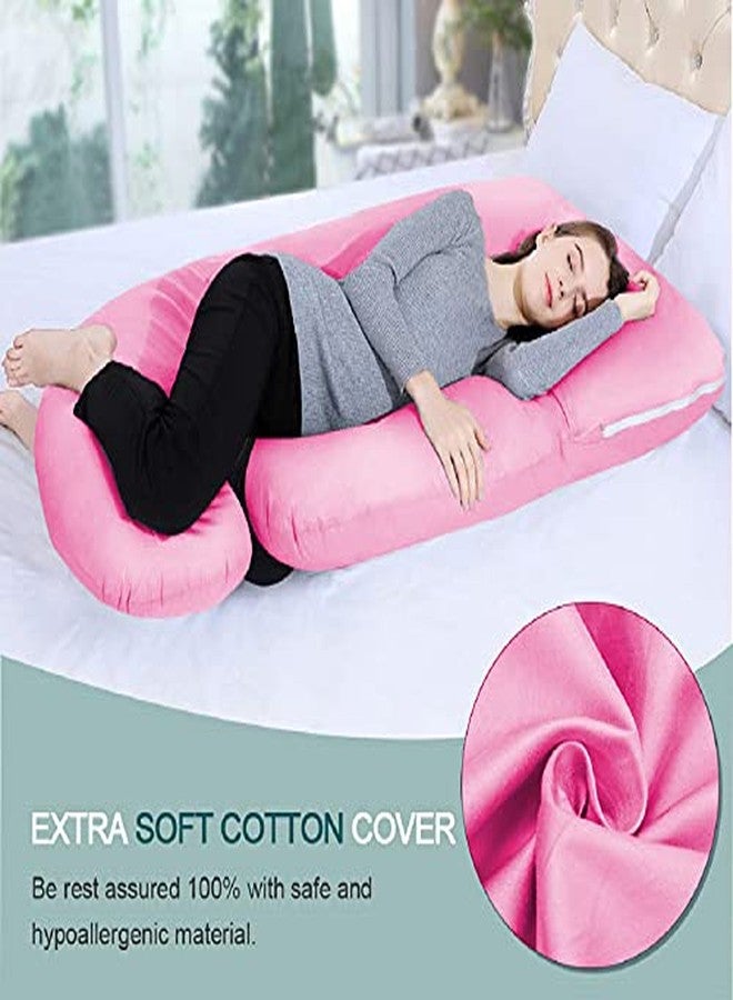 DADDY COOL Upgrade Model J Shape Pregnancy Pillow/Pregnant Women Full Body Relax Pillow/Maternity Pillow with 100% Cotton Zippered Cover, Standard (Pink) - Image 3