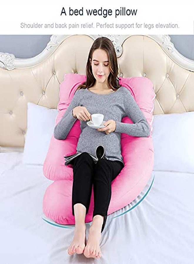 DADDY COOL Upgrade Model J Shape Pregnancy Pillow/Pregnant Women Full Body Relax Pillow/Maternity Pillow with 100% Cotton Zippered Cover, Standard (Pink) - Image 4