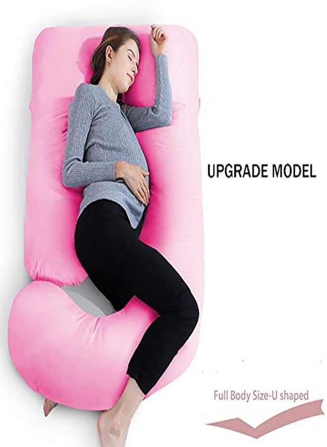DADDY COOL Upgrade Model J Shape Pregnancy Pillow/Pregnant Women Full Body Relax Pillow/Maternity Pillow with 100% Cotton Zippered Cover, Standard (Pink) - Image 2