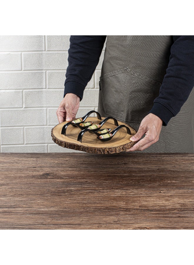 Restaurantware 5 Inch Teardrop Spoons, 100 Stiletto Spoons - Disposable, Indented Basin, Black Plastic Tasting Spoons, For Weddings Or Catering - Image 5