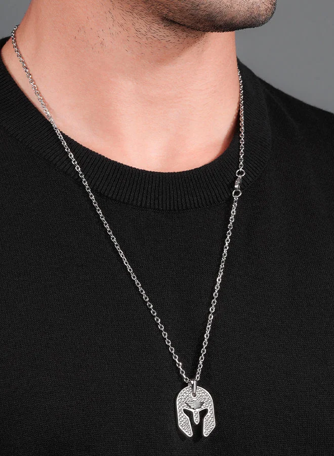 Police  Armor Silver Stainless Steel Pendant Necklace for Men for Men | Best Price UAE