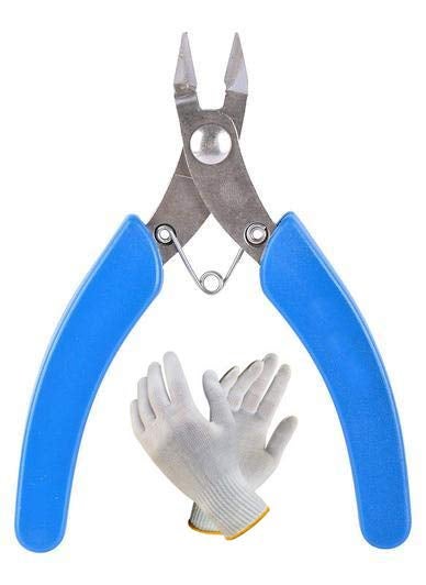 Digital Craft Digital Craft Electrical Stain Steel Wire Cable Cutters Cutting Side Snips Flush Pliers Nipper AntiSlip Rubber Mini Diagonal Pliers Hand Tools with Safety Hand Gloves  - Image 1
