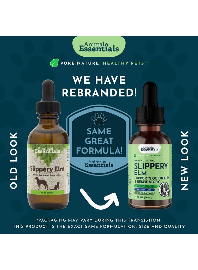 Animal Essentials Slippery Elm - Herbal Extract for Dogs and Cats, Promotes Healthy Digestion, Bowel Function, Certified Organic Herbs, All Natural, Respiratory Health, Liquid Formula - 1 Fl Oz - Image 2