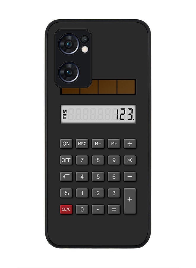 Stylizedd Rugged Black edge case for Oppo Reno7 5G  Slim fit Soft Case Flexible Rubber Edges Anti Drop TPU Gel Thin Cover - Calc (Black) - Image 1