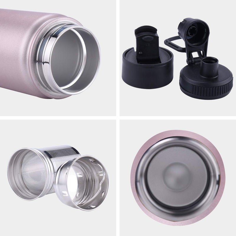 Sivaphe Infuser Travel Mug with Removable loose leaf Tea Strainer Bottle 18/8 Stainless Steel Insulated Tumbler for Women Rosegold - Image 5