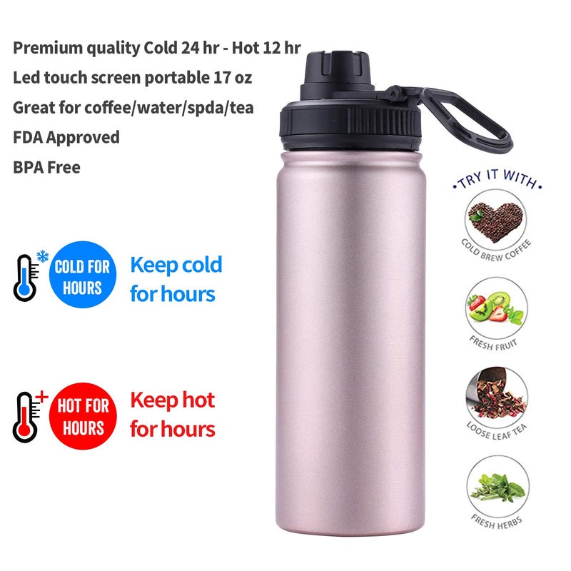 Sivaphe Infuser Travel Mug with Removable loose leaf Tea Strainer Bottle 18/8 Stainless Steel Insulated Tumbler for Women Rosegold - Image 4