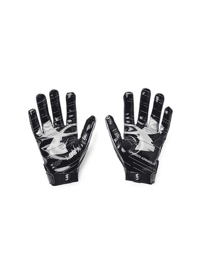 اندر ارمر قفازات كرة القدم للشباب F8 من Under Armour للأولاد، أسود (001)/فضي معدني، مقاس كبير للشباب - Image 2