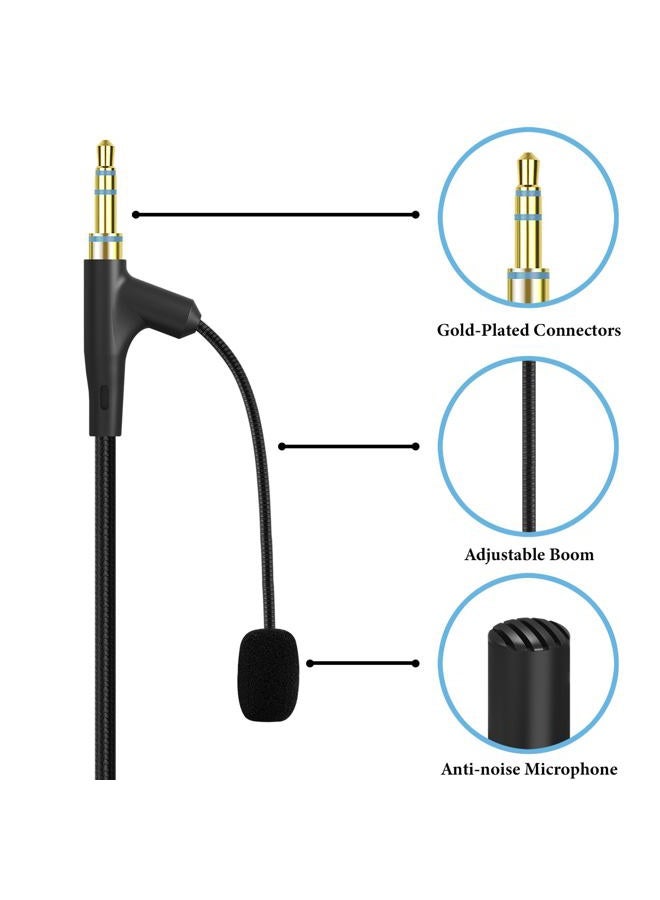 Geekria Boom Mic Headphones Cable Compatible with Sony WH-1000XM6 WH-1000XM5 WH-1000XM4 ULT Wear, 3.5mm Jack Nylon Braided Replacement Cord with Boom Microphone for Gaming & Meeting (5.6ft) - Image 3