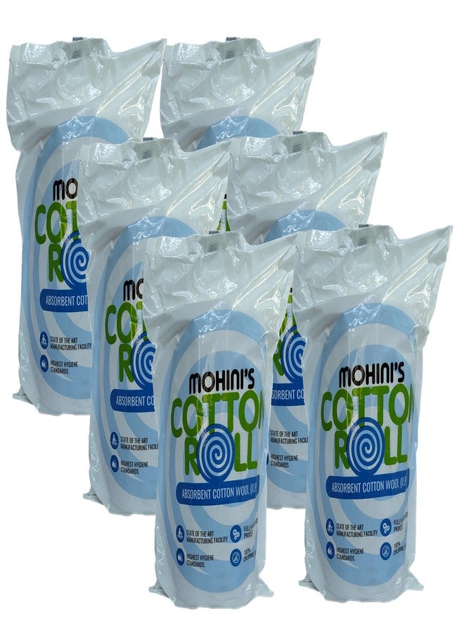 MOHINI 200 gm Absorbent Cotton Roll for Medical Use, Wipes & First Aid Kits - Premium Cotton Wool Roll for Knitting, Urine Absorbent Sheets, Tissue, Toilet, and Kitchen Roll (Pack of 6, 200 gm Each) - Image 1