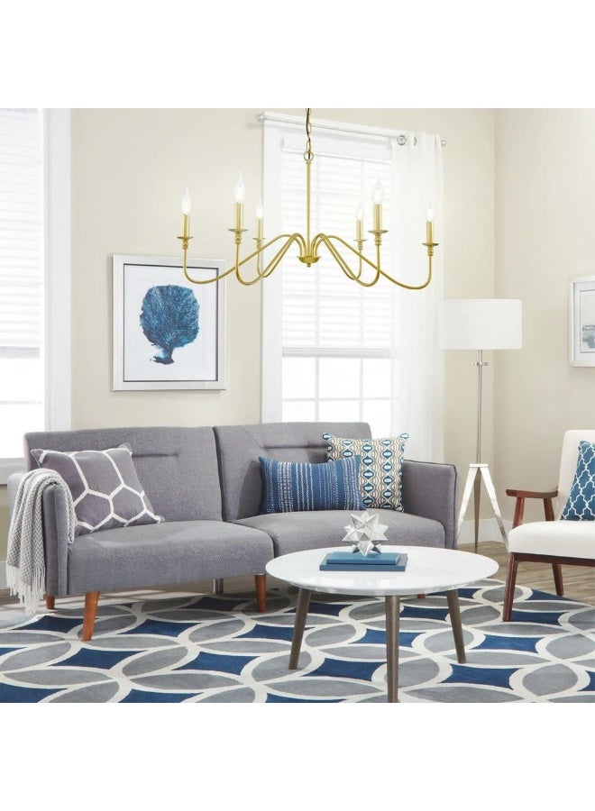 Jorunb 6 Light Chandelier,Contemporary Light Fixture for Dining Room, Sleek Gold Chandelier suitable for Elegant Areas, Hanging Ceiling Light for Farmhouse Style in Living Room, Kitchen, and Bedroom - Image 3