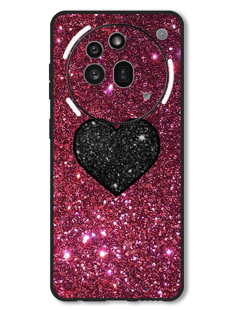 Theodor Case Compatible with Nothing Phone 3a Pro Protection Shockproof Bumper Cover Black Heart - Image 1
