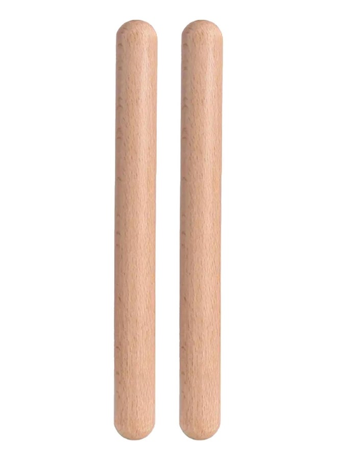 Generic Wooden Rhythm Sticks 1 Pair - Classical Wood Claves Percussion Musical Instruments 