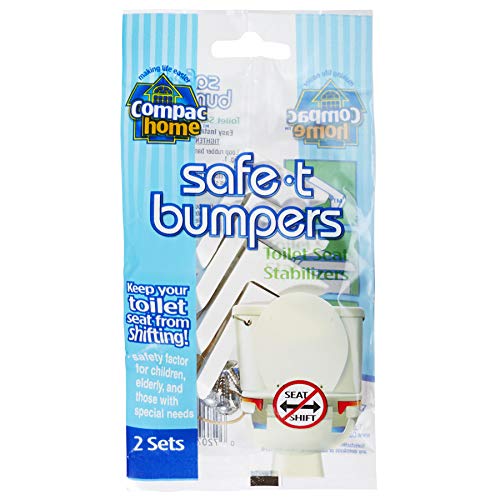 COMPAC HOME Safe -T- Bumpers - Toilet Seat Stabilizers, Keeps Children, Elderly, Disabled Safe from Slipping Off Shaking, Moving or Wobbly Toilet Seat, White, 2 Count - Image 1