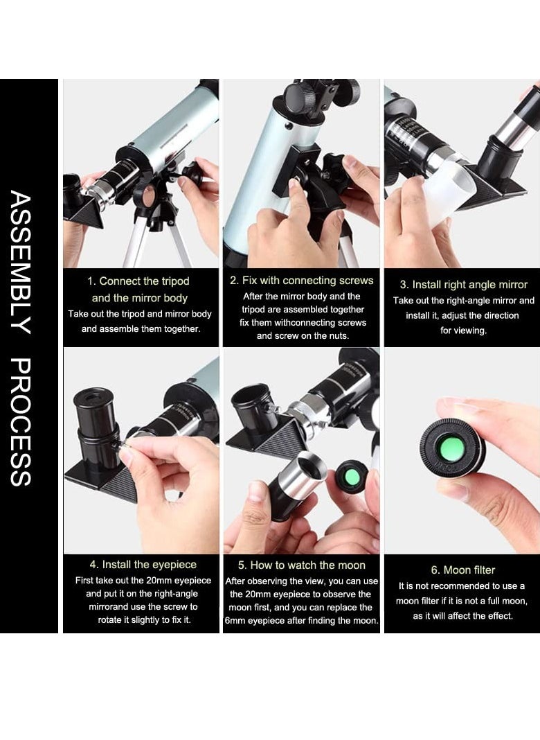 Portable Outdoor Astronomical Telescope for Kids & Beginners