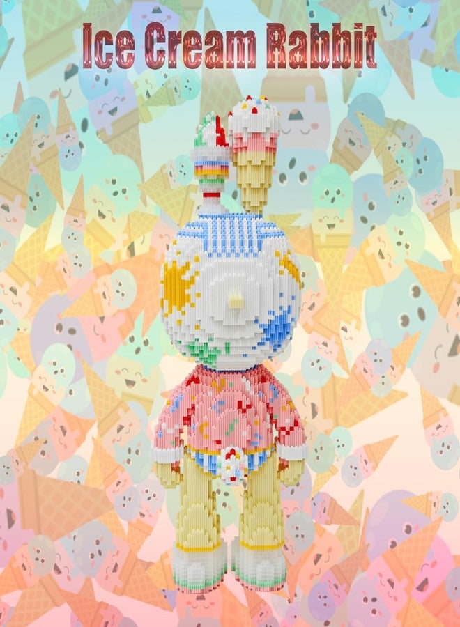 HONLANCH Animal Ice Cream Rabbit Micro Building Blocks Set（8000PCS 55cm High Series） Gift for Adults and Kids - Image 5
