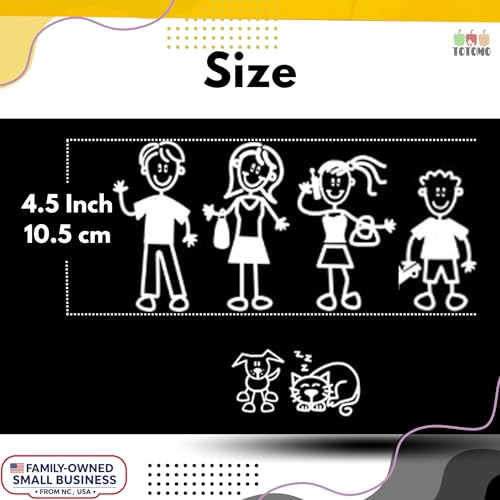 TOTOMO 13 Stick Figure My Family Car Stickers (Style#2) with Pet Dog Cat Family Car Decal Sticker for Windows Bumper - Image 4