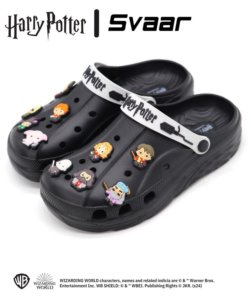 SVAAR x Harry Potter Men's Magical Clogs with 10 Authentic Harry Potter Charms Included and Adjustable Back Strap Black - Image 3