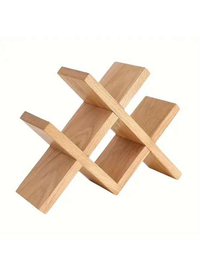 Solid Wood 3 Tier Wine Rack Display Shelf SMJJ 1PC Vertical Space Saving Tabletop Storage - Image 2