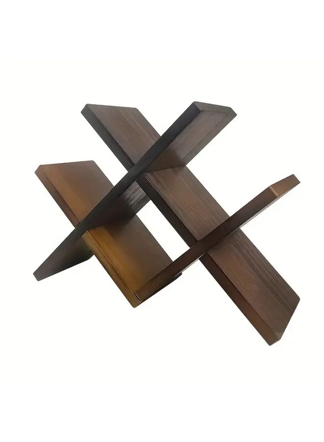 Solid Wood 3 Tier Wine Rack Display Shelf SMJJ 1PC Vertical Space Saving Tabletop Storage - Image 5