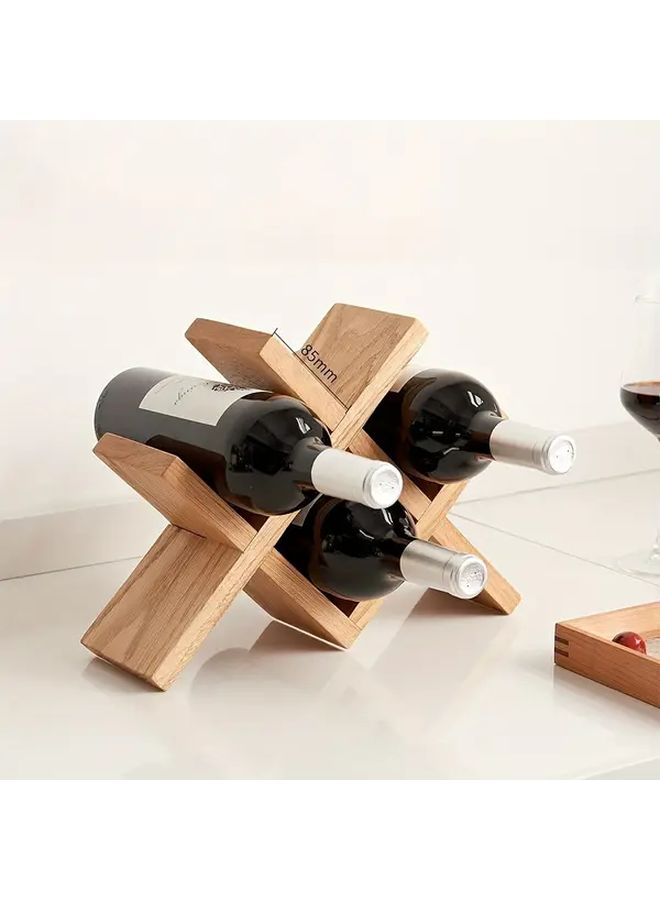 Solid Wood 3 Tier Wine Rack Display Shelf SMJJ 1PC Vertical Space Saving Tabletop Storage - Image 3