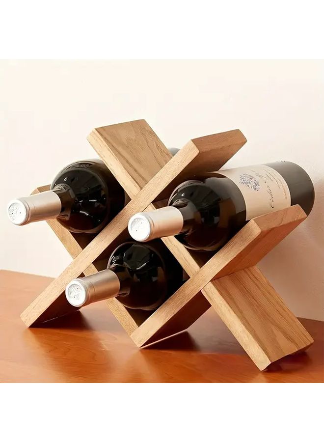 Solid Wood 3 Tier Wine Rack Display Shelf SMJJ 1PC Vertical Space Saving Tabletop Storage - Image 1